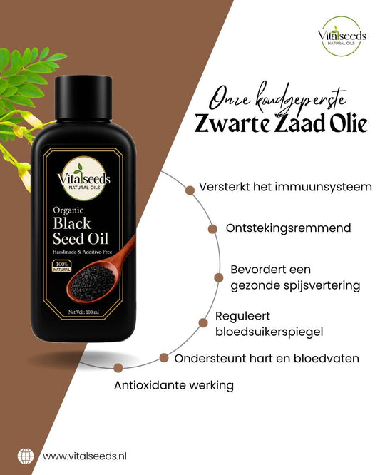Ontdek de Kracht van Onze Koudgeperste Zwarte Zaad Olie van Vitalseeds